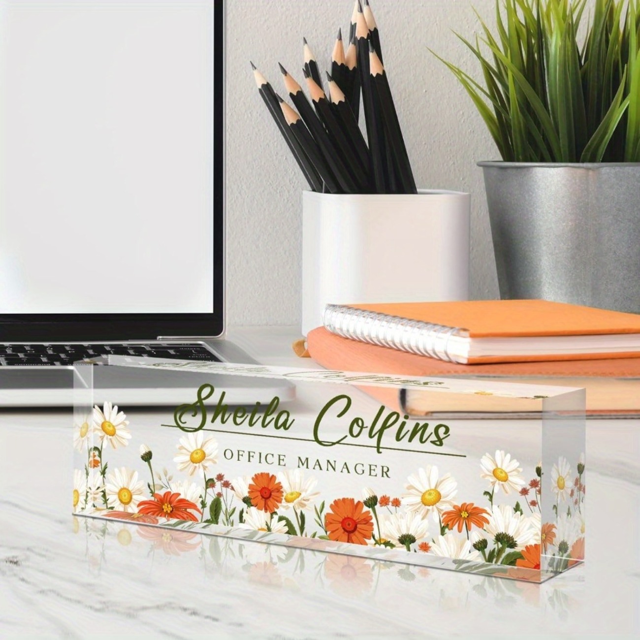 Personalized Acrylic Desk Name - Desk Name Plate reseña y precio