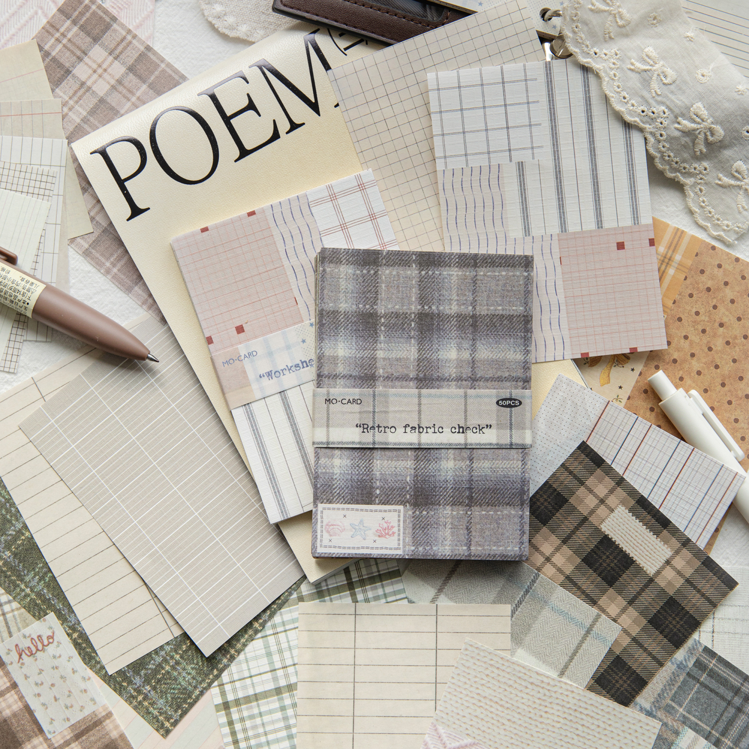 Journal GO 50pcs Kawaii Plaid  - Office Stationery Supply List reseña y precio