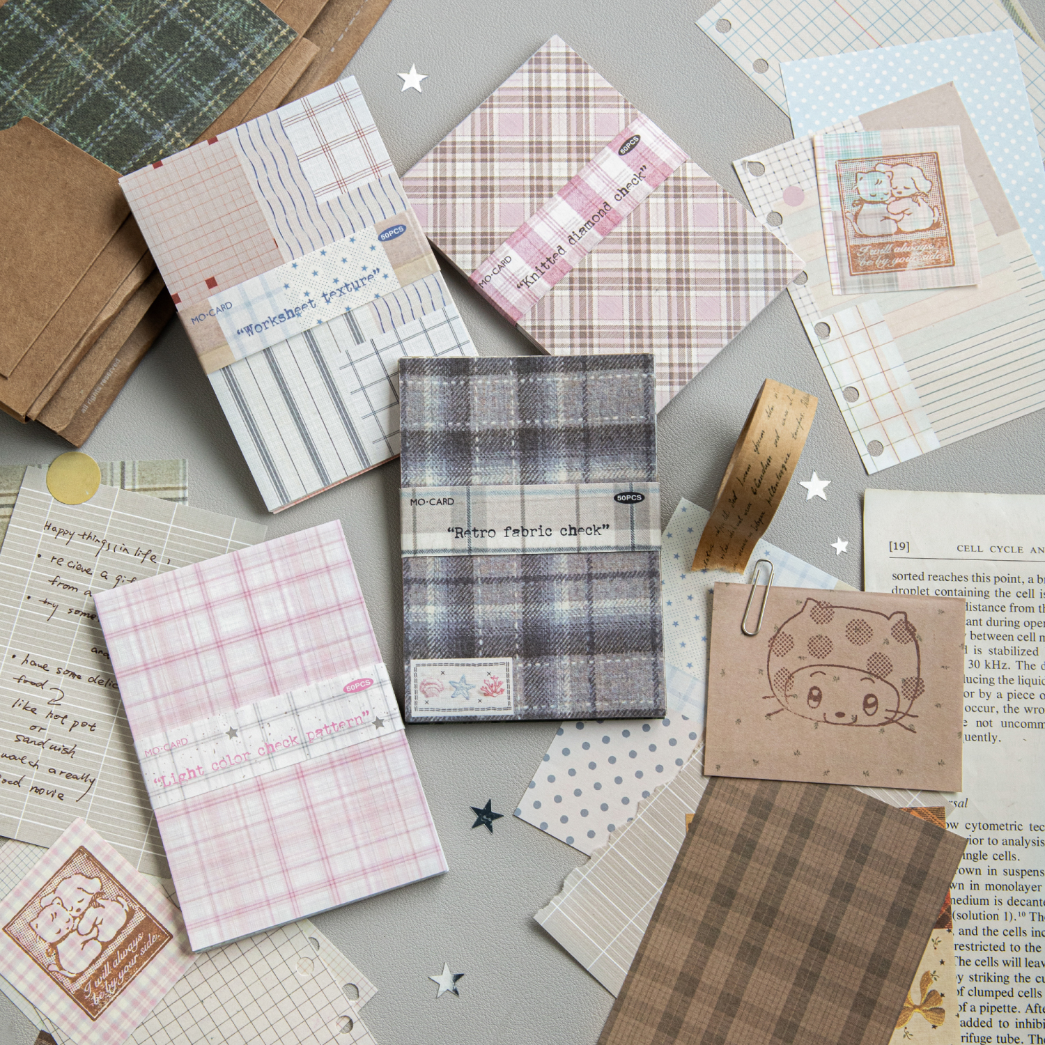 Journal GO 50pcs Kawaii Plaid  - Office Stationery Supply List reseña y precio