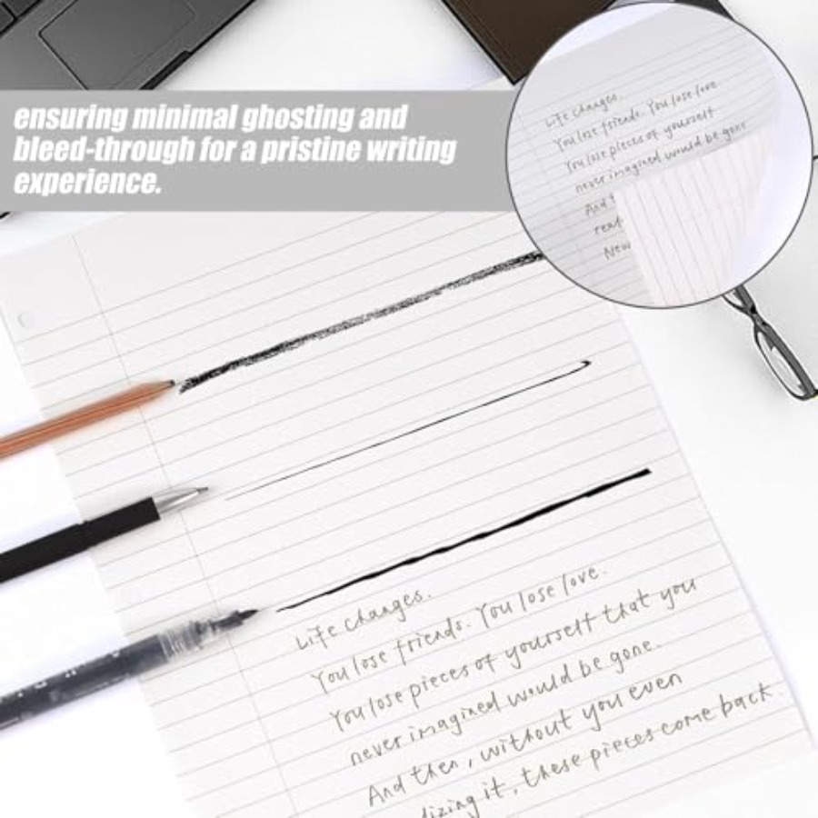 100 Sheets Loose Leaf Paper, 8 - Paper Punch 3 Hole reseña y precio
