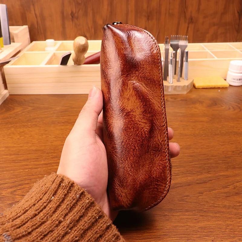 Cowhide pen bag for men vintag - Tan Stationery & Office Supply reseña y precio