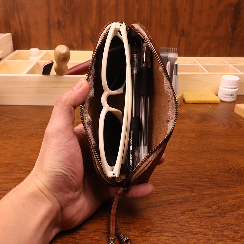 Cowhide pen bag for men vintag - Tan Stationery & Office Supply reseña y precio