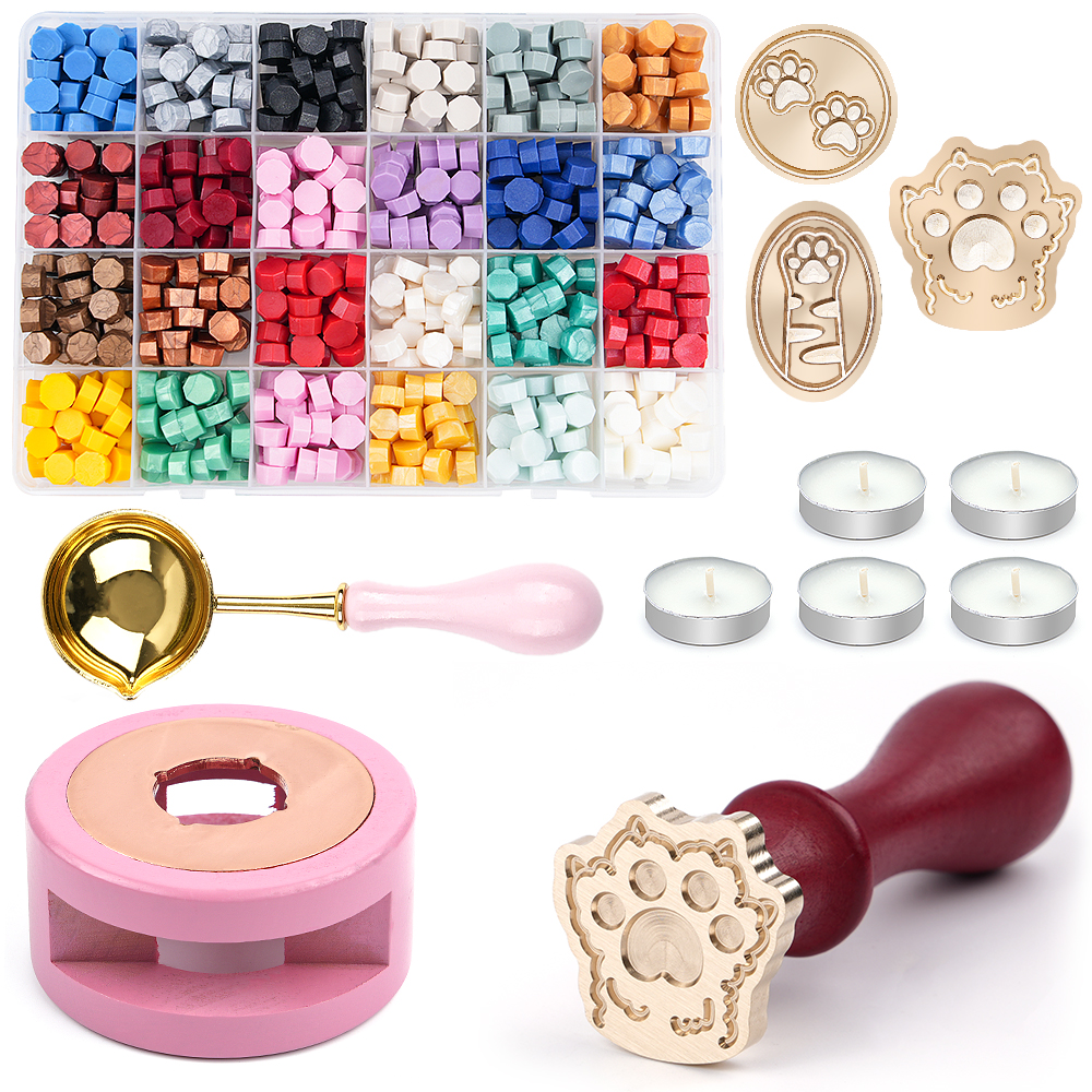 Cat Paw Wax Seal Stamp Kit wit - Wax Seal Stamp Kit reseña y precio