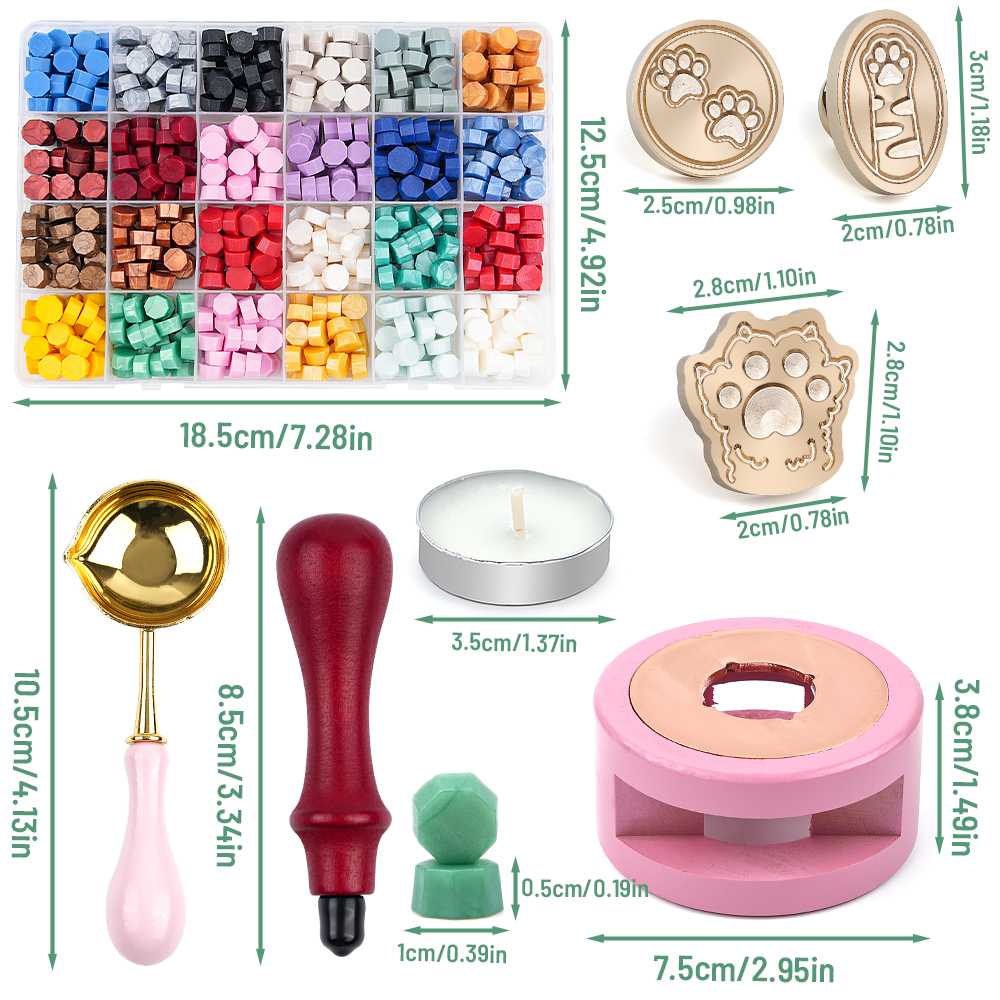 Cat Paw Wax Seal Stamp Kit wit - Wax Seal Stamp Kit reseña y precio