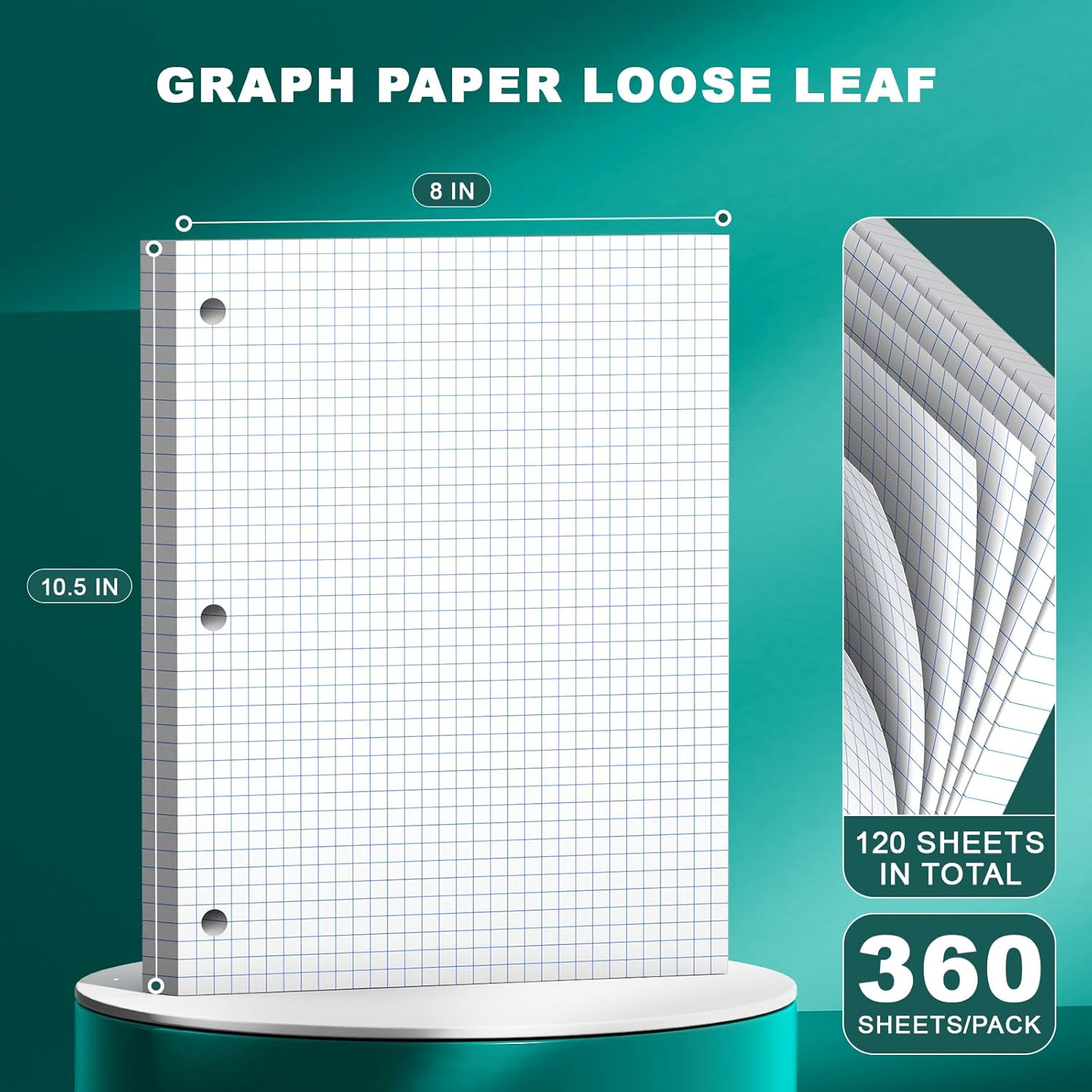 Loose Leaf Graph Paper Noteboo - Paper Punch 3 Hole reseña y precio