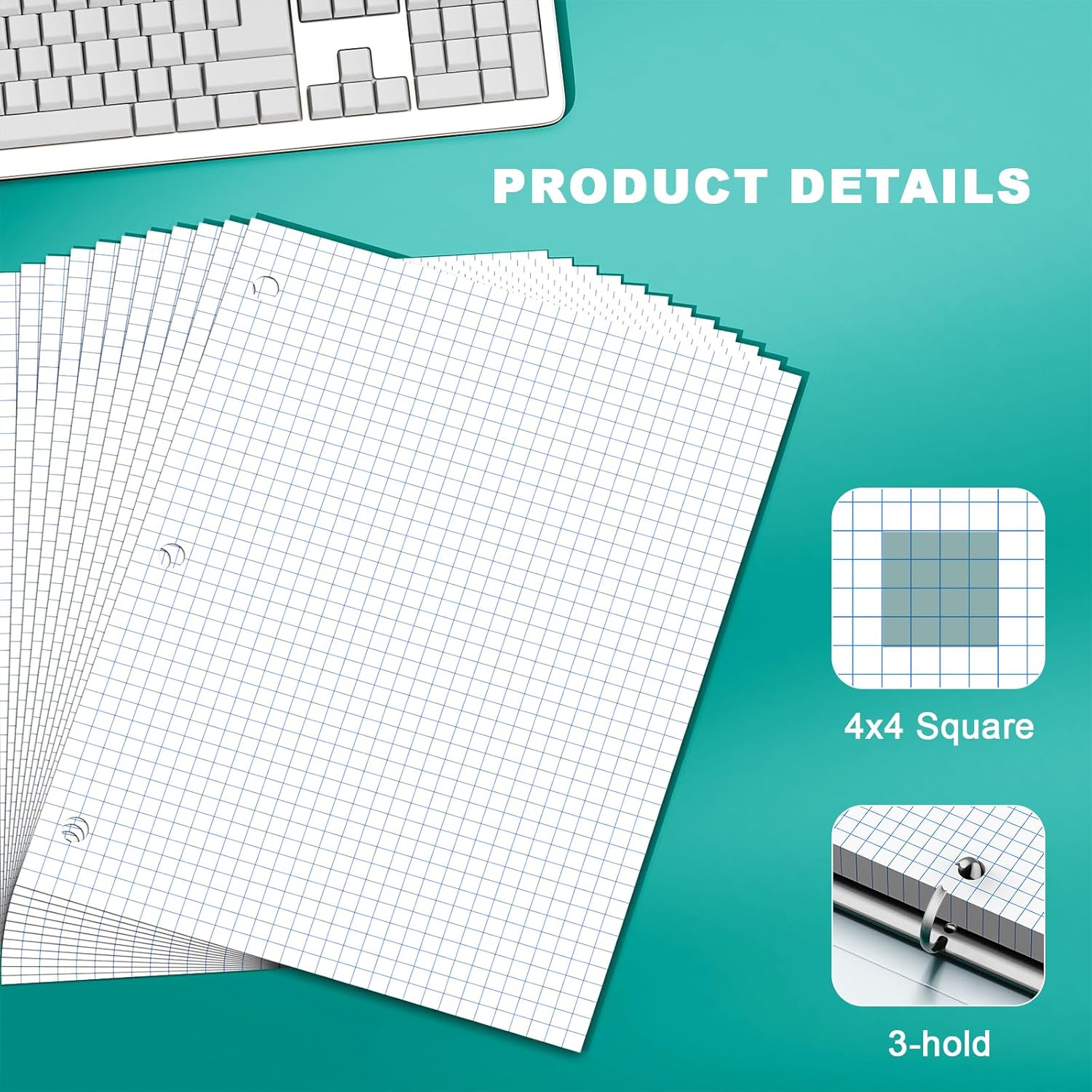 Loose Leaf Graph Paper Noteboo - Paper Punch 3 Hole reseña y precio