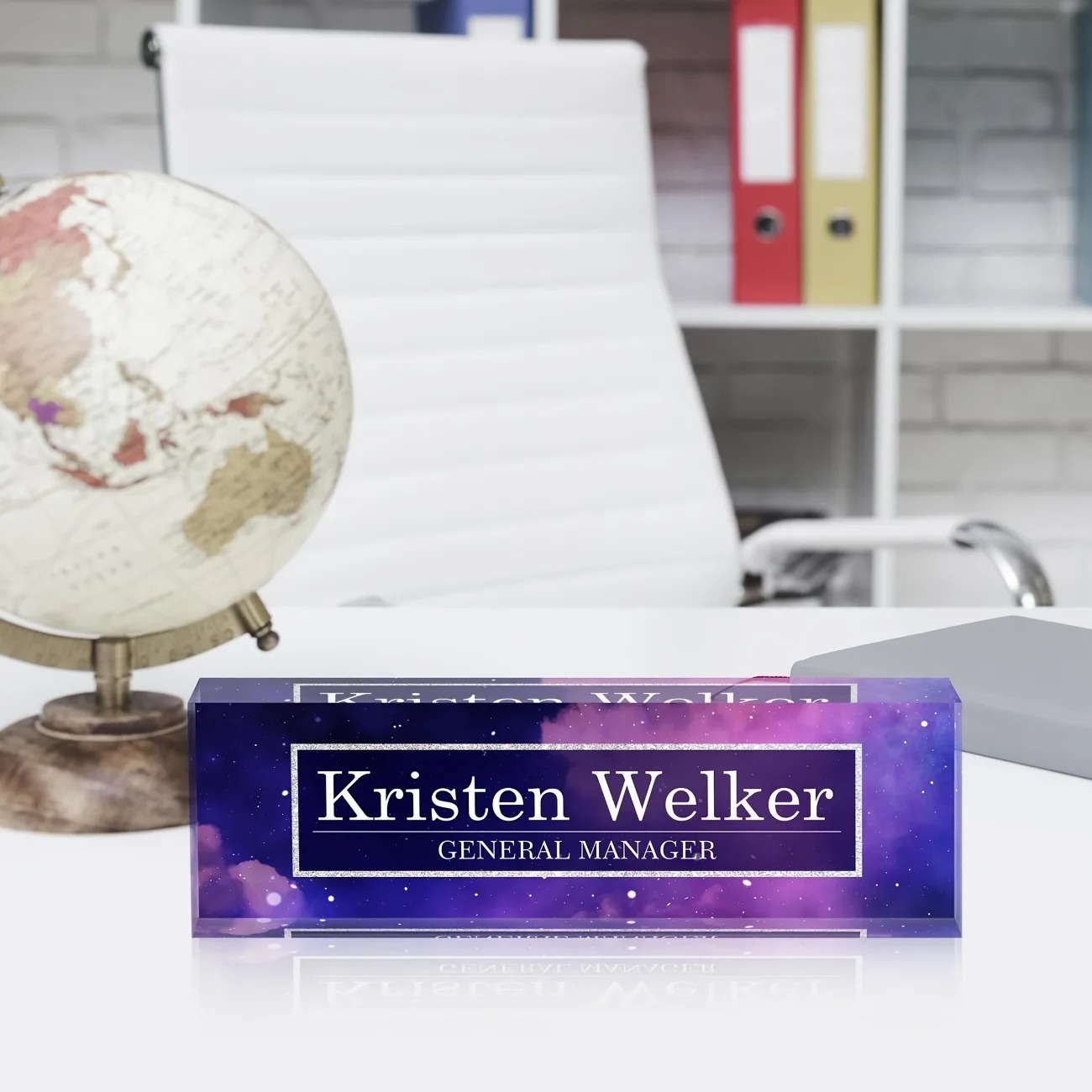 2D Flat Custom Acrylic Desk Na - Desk Name Plate reseña y precio
