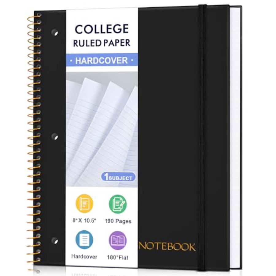 Spiral Notebook College Ruled  - Paper Punch 3 Hole reseña y precio
