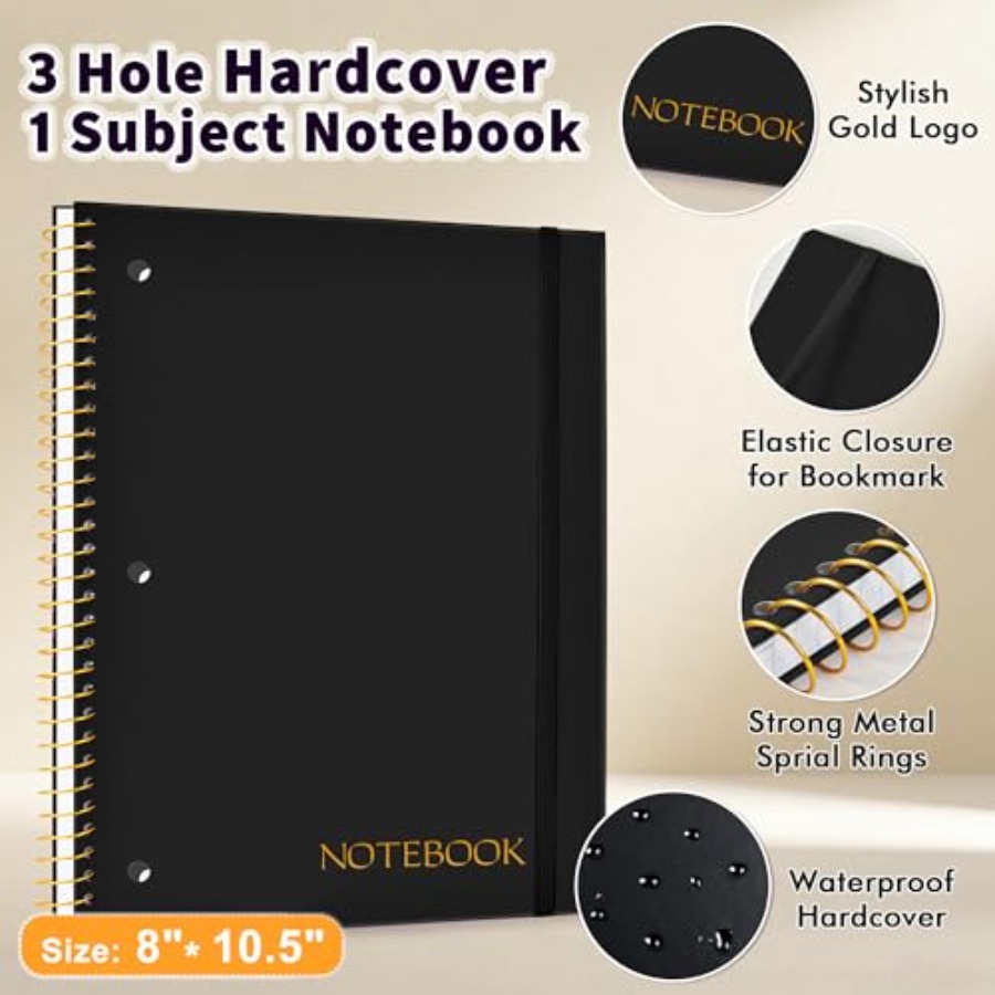 Spiral Notebook College Ruled  - Paper Punch 3 Hole reseña y precio