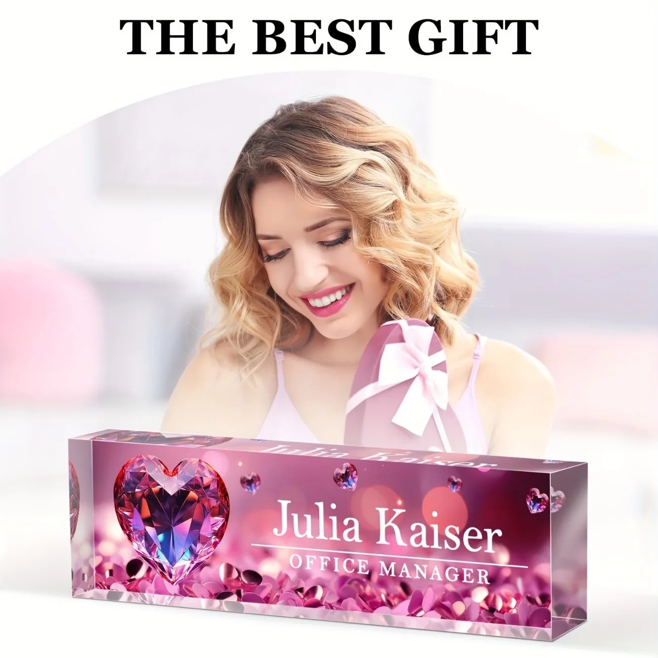 1pc Personalized Acrylic Desk  - Desk Name Plate reseña y precio