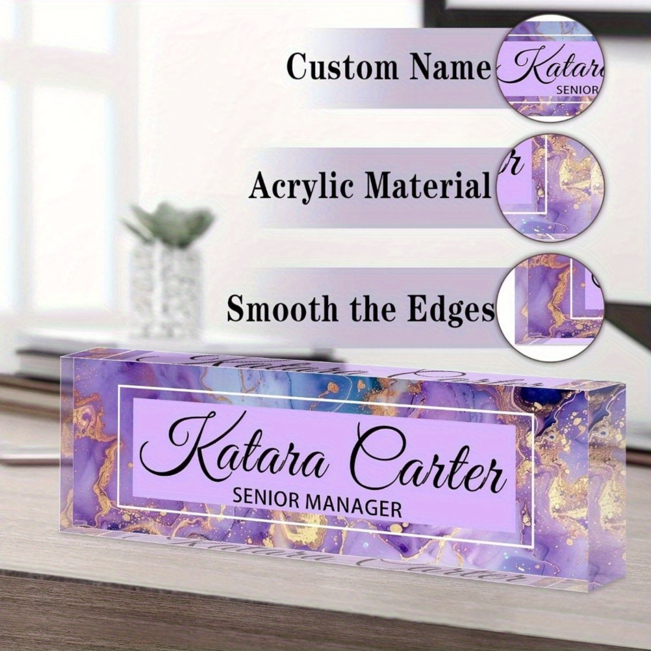 Custom Acrylic Desk Name Plate - Desk Name Plate reseña y precio