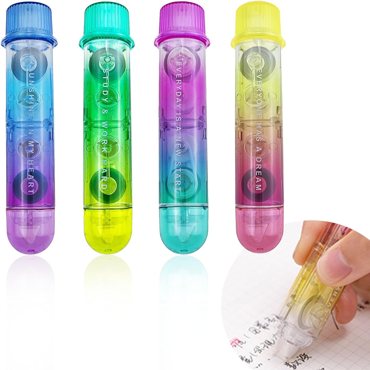 4 PACK 2 In1 White Out Correct - Correction Tape Roller reseña y precio