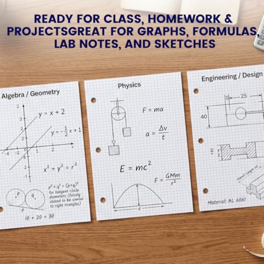 Graph Paper Filler Paper, 100  - Paper Punch 3 Hole reseña y precio