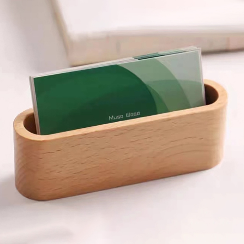 Business Card Holder Wooden Or - Desk Name Plate reseña y precio
