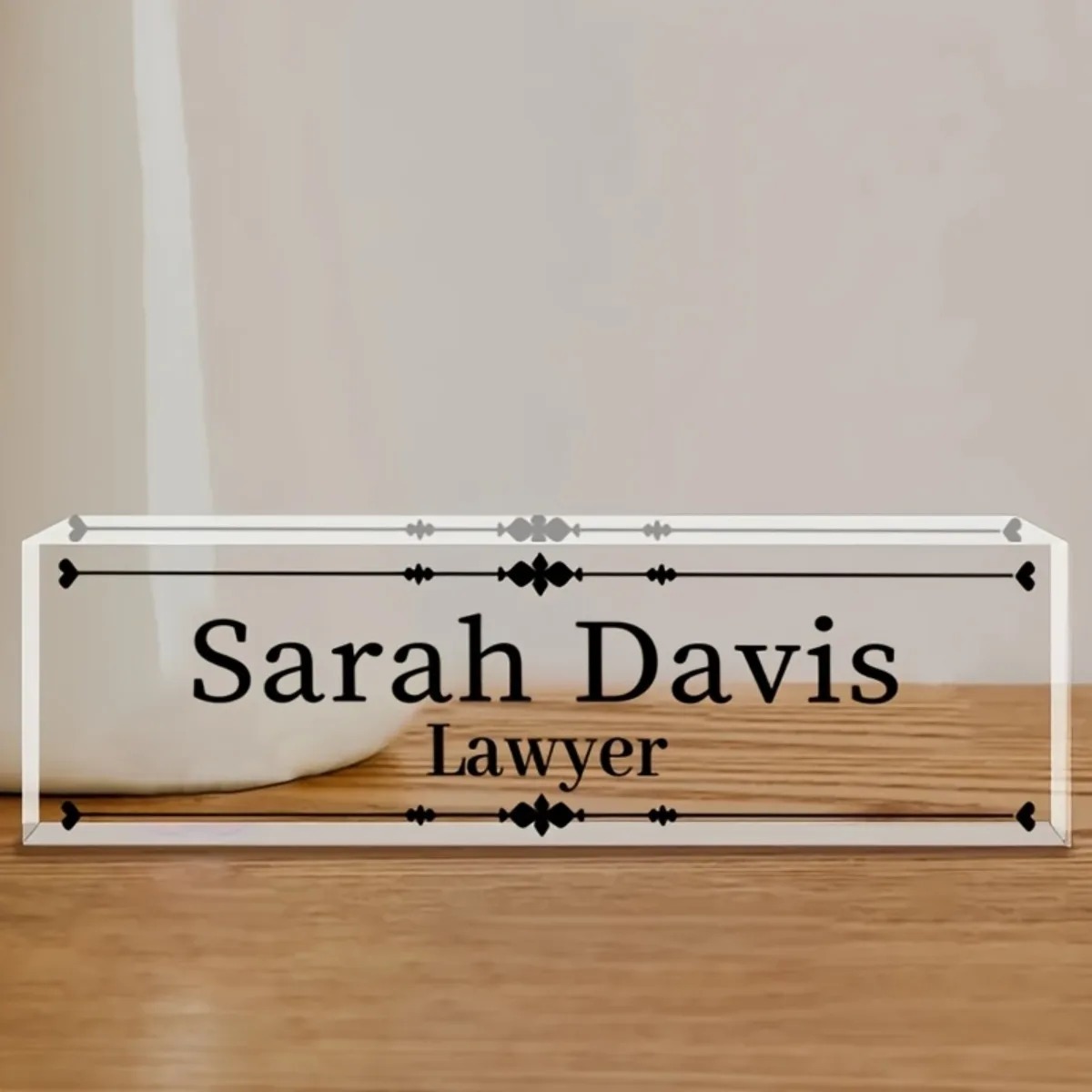 Customized 2D Flat Acrylic Des - Desk Name Plate reseña y precio