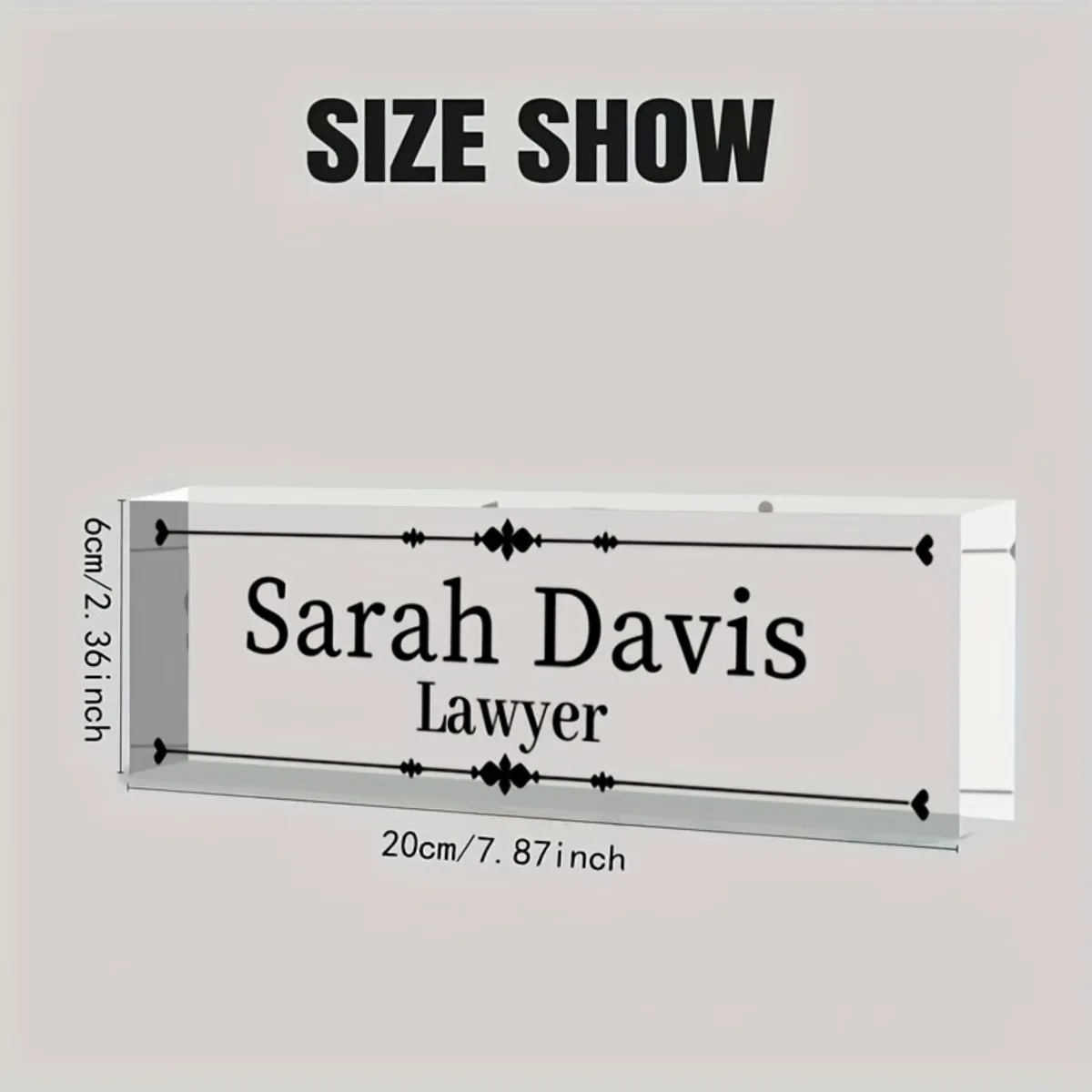 Customized 2D Flat Acrylic Des - Desk Name Plate reseña y precio