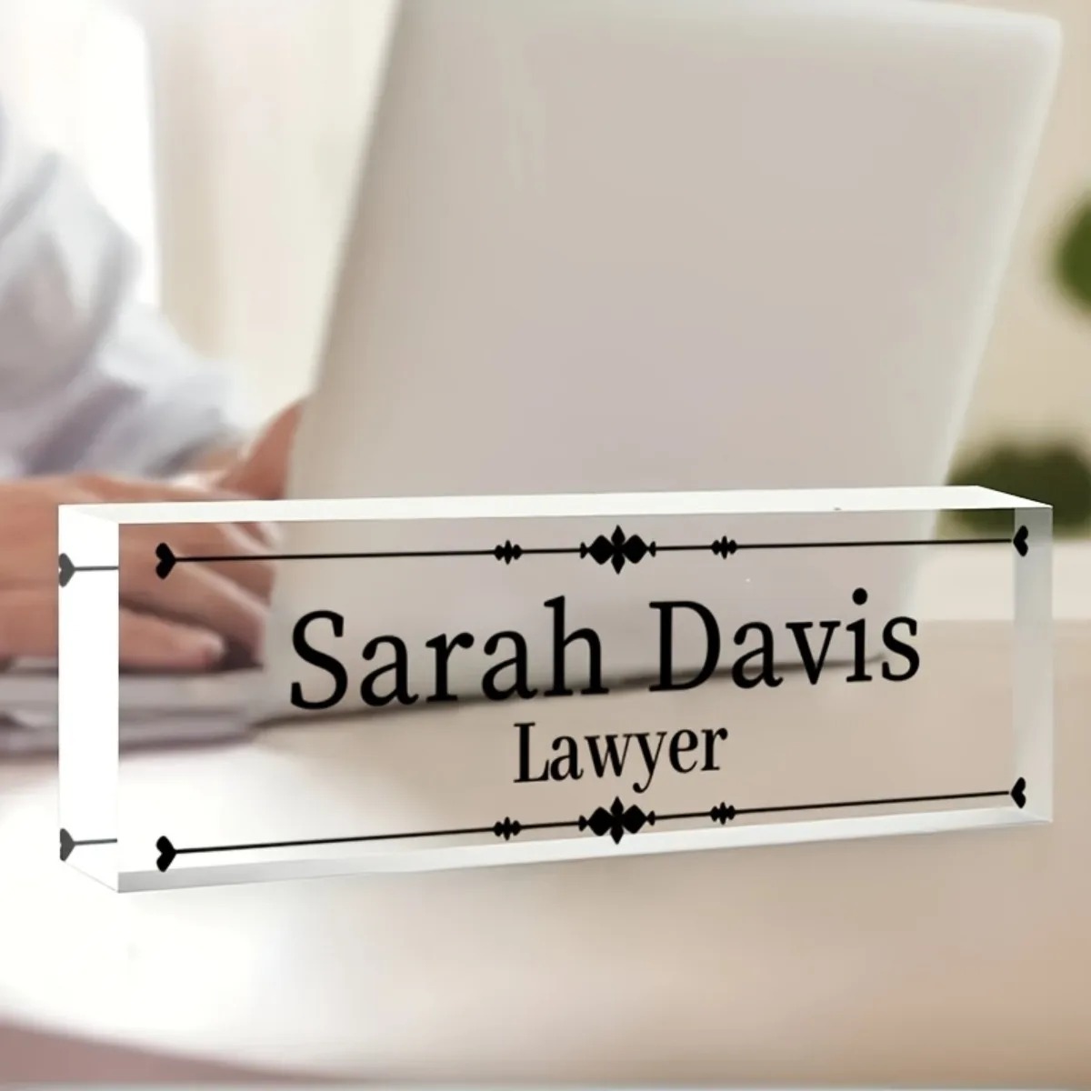 Customized 2D Flat Acrylic Des - Desk Name Plate reseña y precio