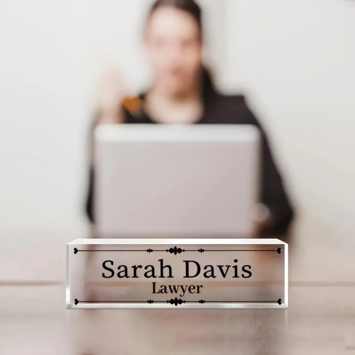 Customized 2D Flat Acrylic Des - Desk Name Plate reseña y precio