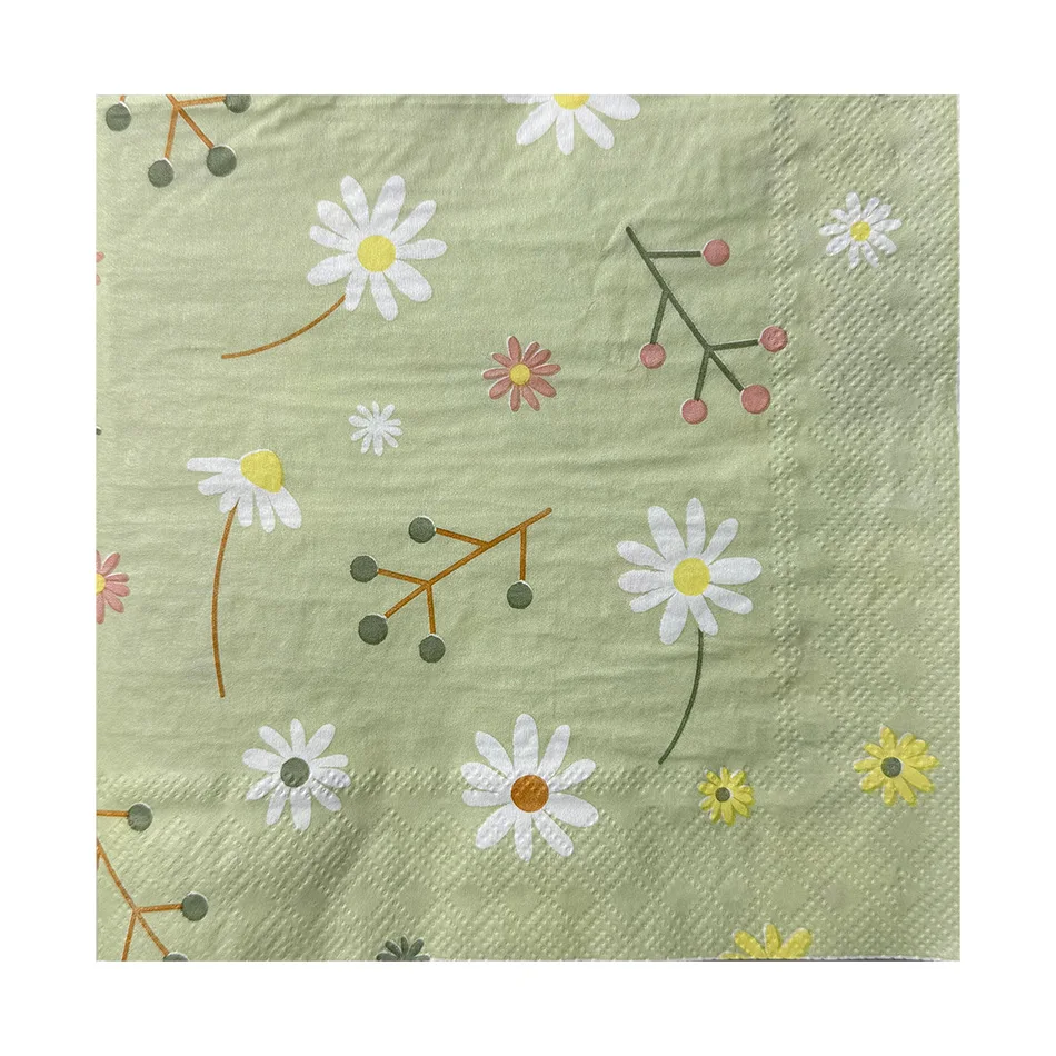 Chamomile Printed Napkin Green - Graph Paper Pad reseña y precio