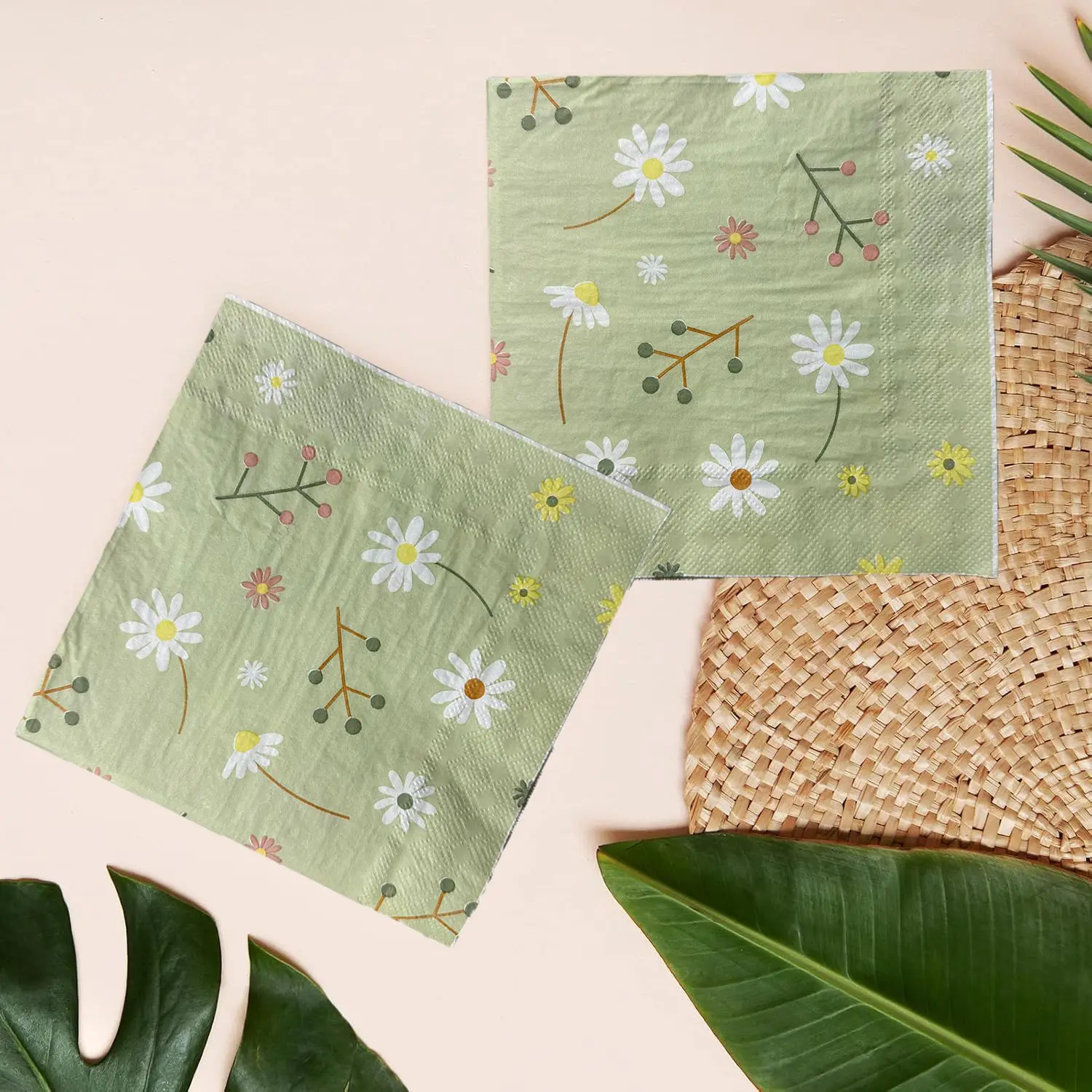 Chamomile Printed Napkin Green - Graph Paper Pad reseña y precio