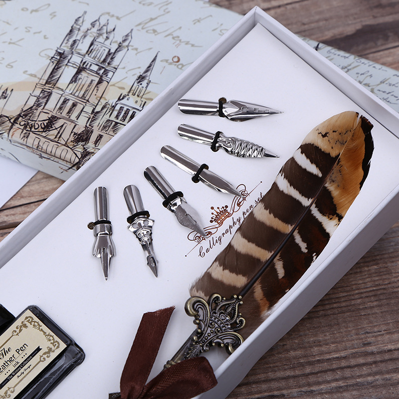 Retro Feather Dip Pen Writing  - Fountain Pen Ink reseña y precio