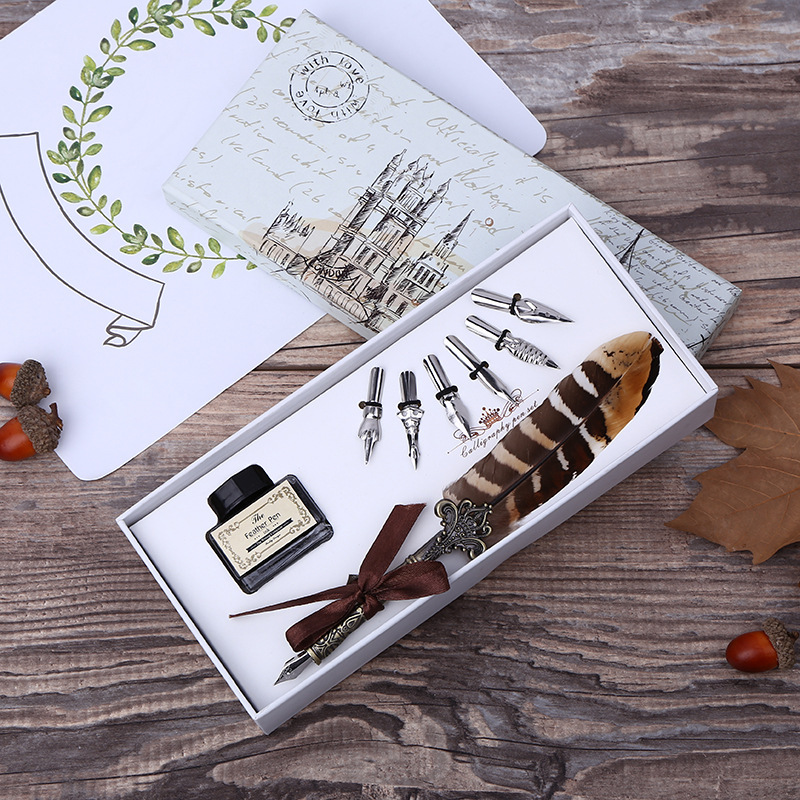 Retro Feather Dip Pen Writing  - Fountain Pen Ink reseña y precio