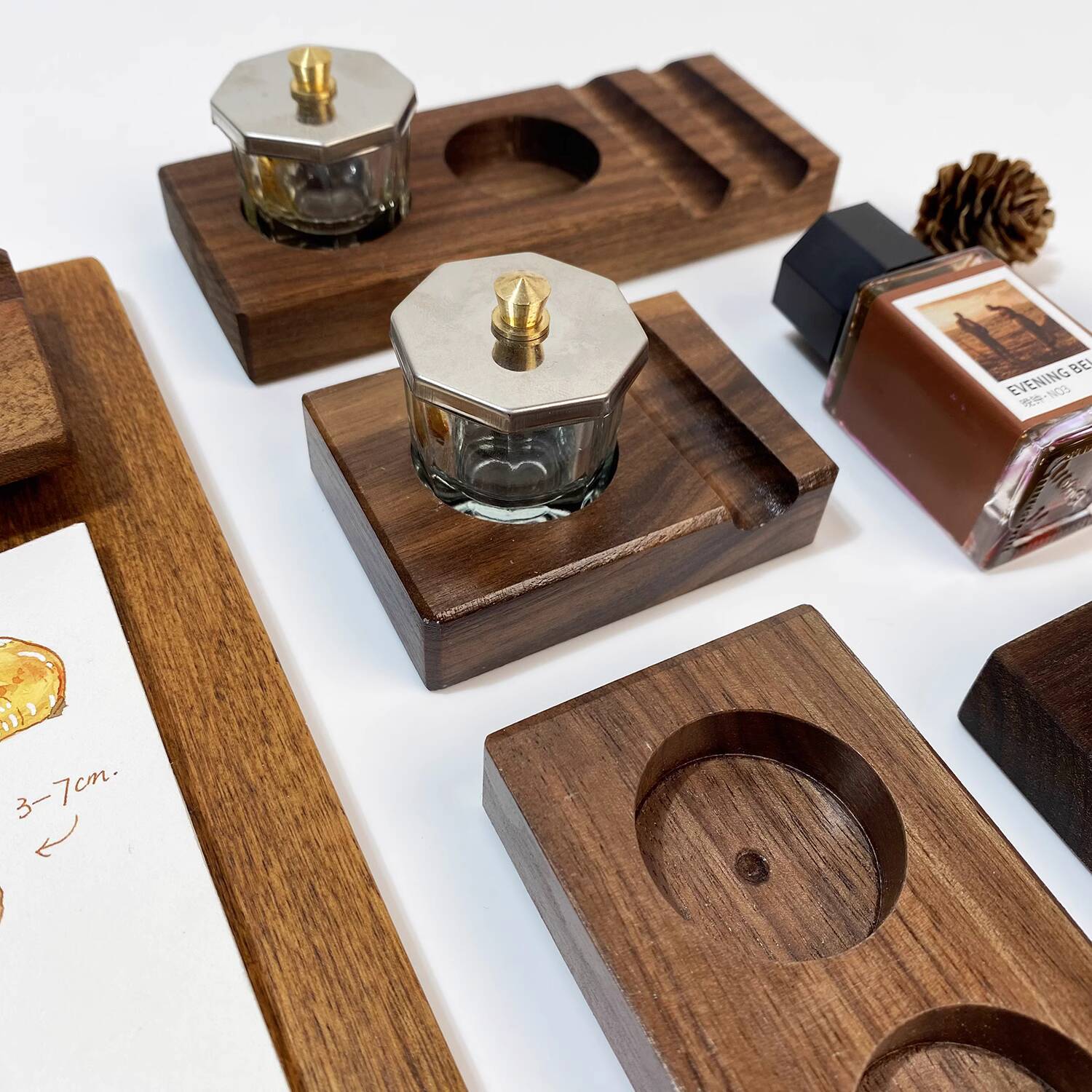 Ink Base Pen Rest Wooden Stand - Calligraphy Ink Bottle reseña y precio