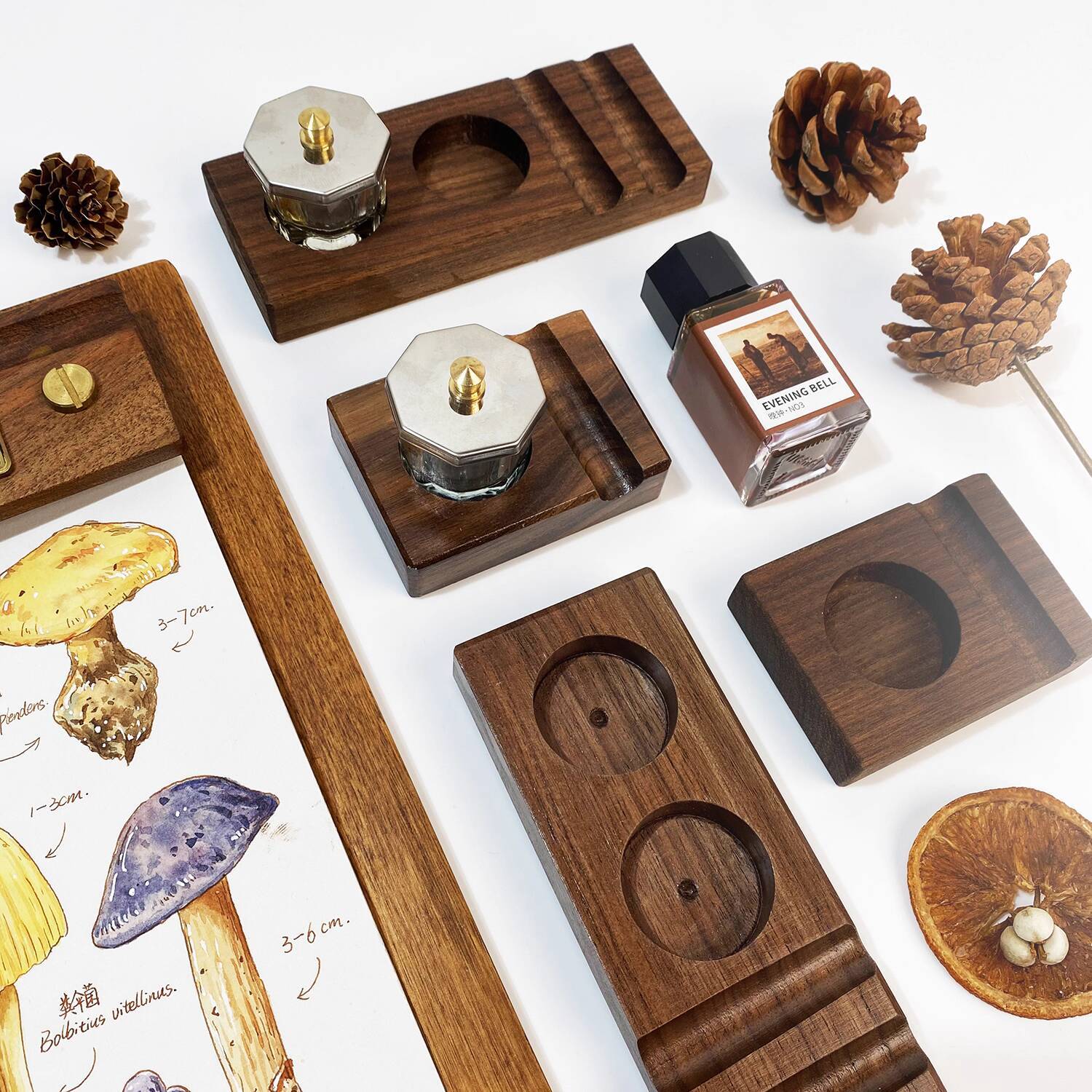 Ink Base Pen Rest Wooden Stand - Calligraphy Ink Bottle reseña y precio