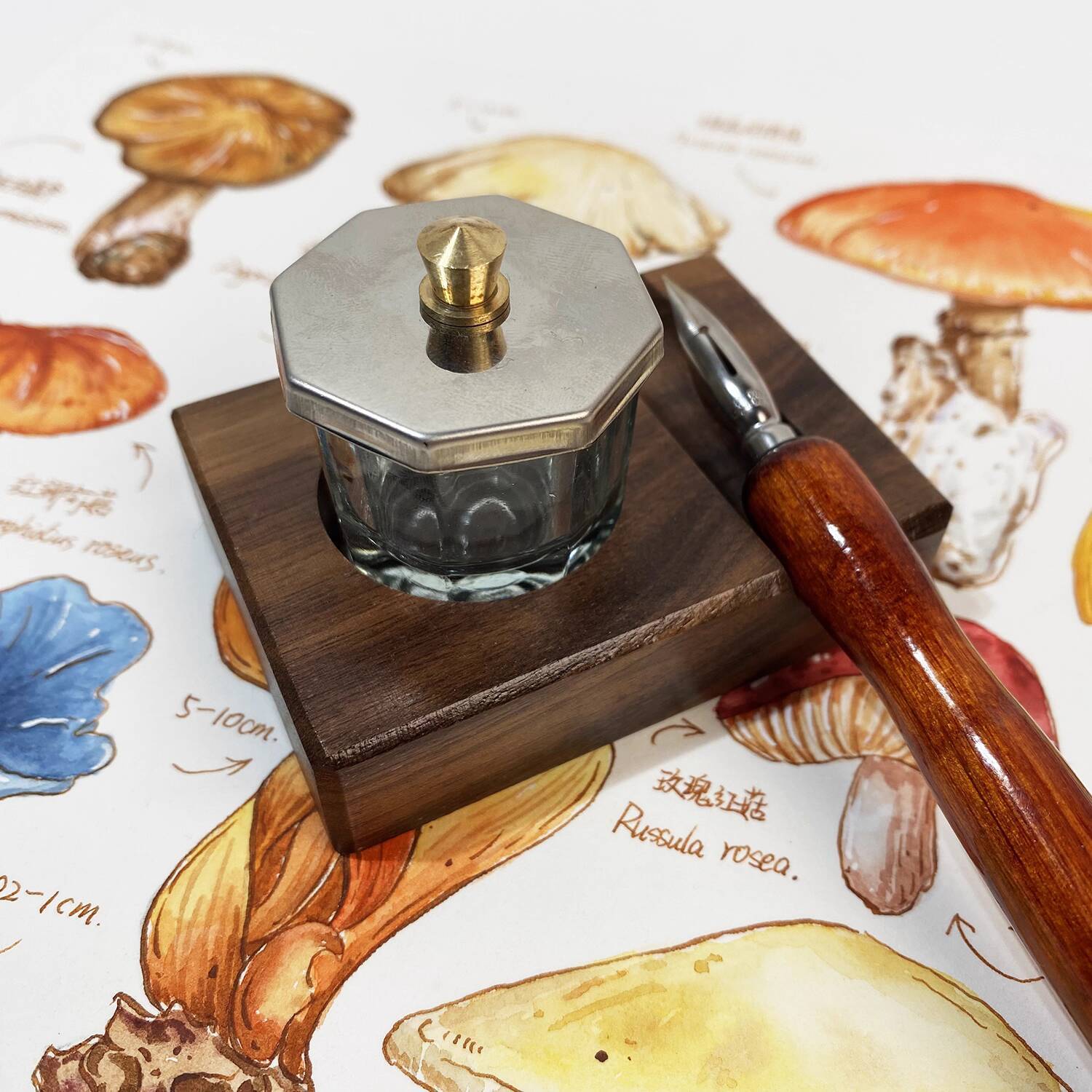 Ink Base Pen Rest Wooden Stand - Calligraphy Ink Bottle reseña y precio