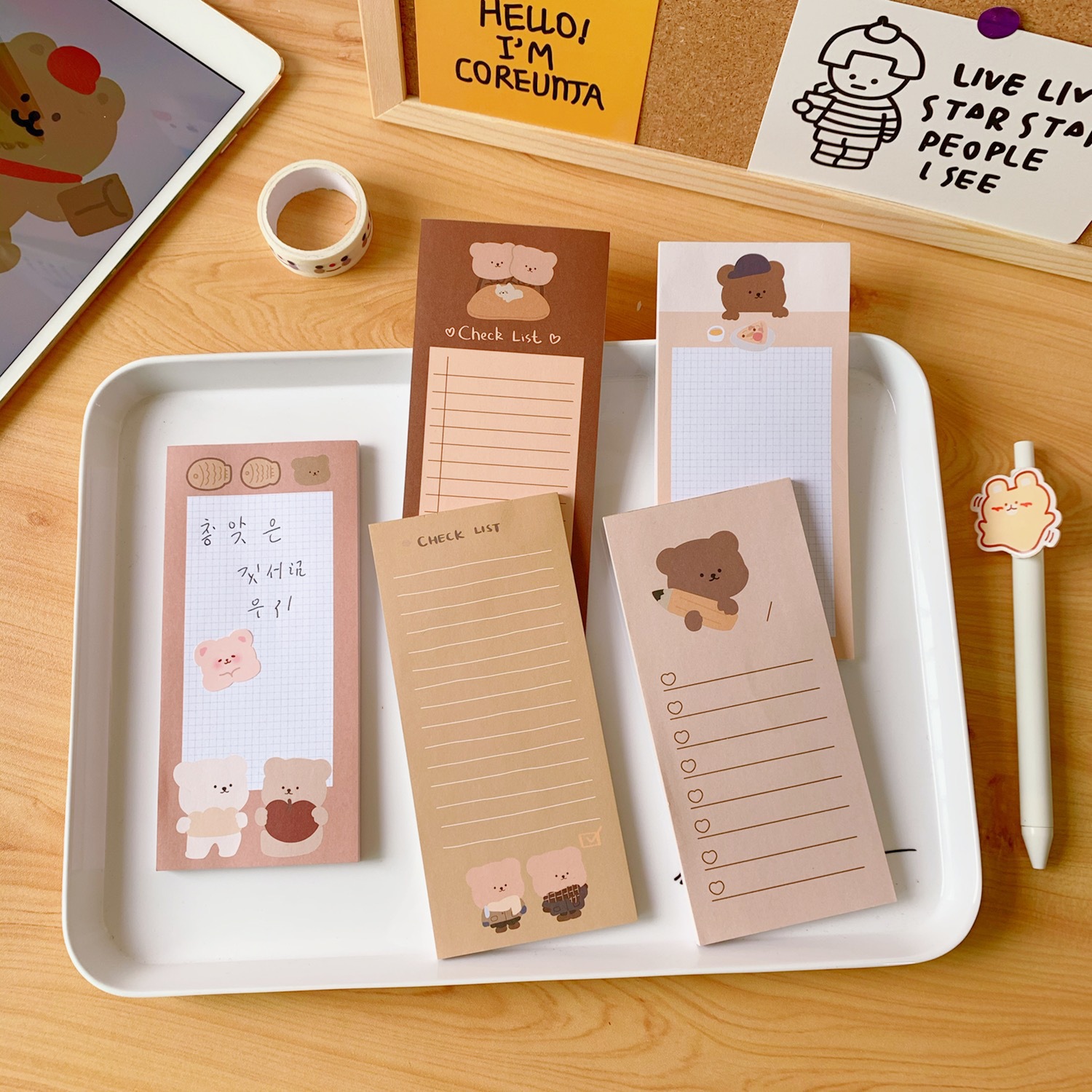 Kawaii Cute Korean Cookie Bear - Office Stationery Supply List reseña y precio
