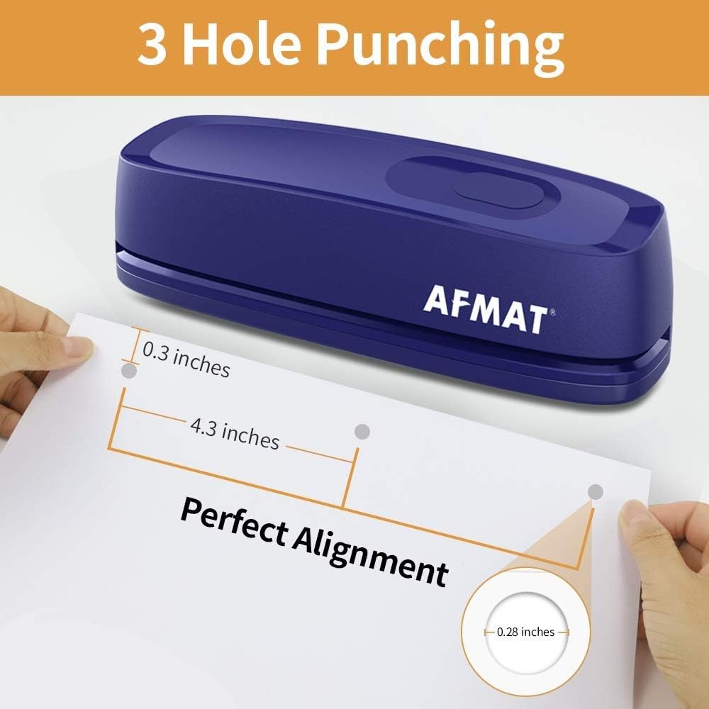 AFMAT 3 Hole Punch Heavy Duty, - Paper Punch 3 Hole reseña y precio