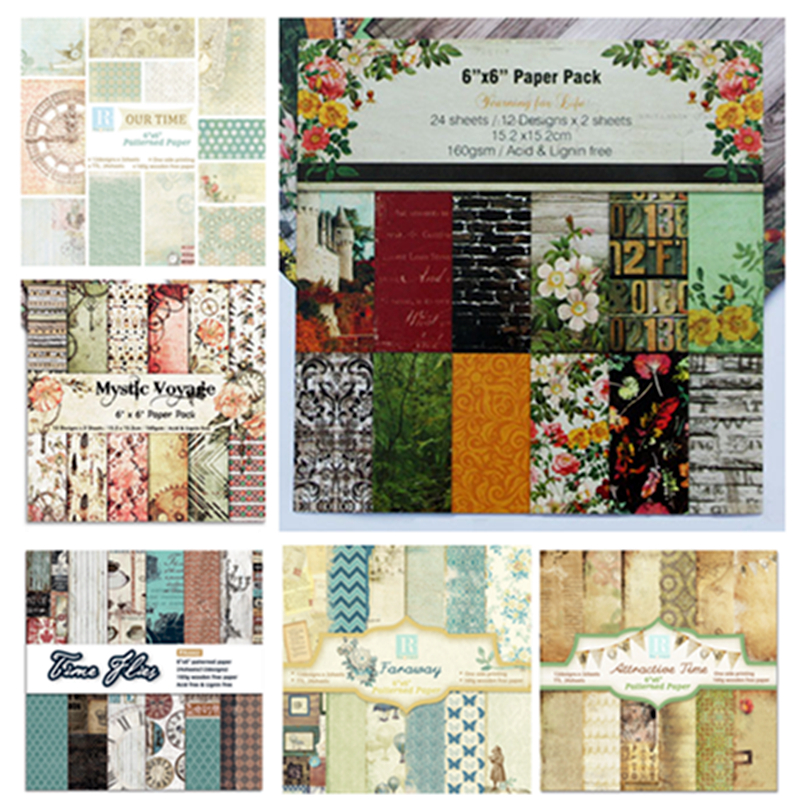 12pcs  Retro Pattern Papers 6i - Graph Paper Pad reseña y precio