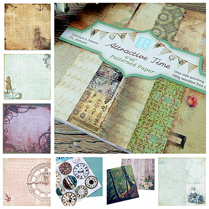 12pcs  Retro Pattern Papers 6i - Graph Paper Pad reseña y precio