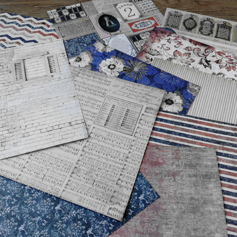 12pcs  Retro Pattern Papers 6i - Graph Paper Pad reseña y precio